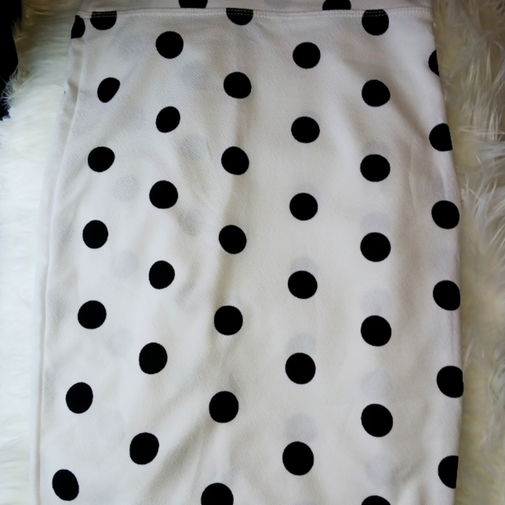 Hybrid Black & White Polka Dot pencil skirt